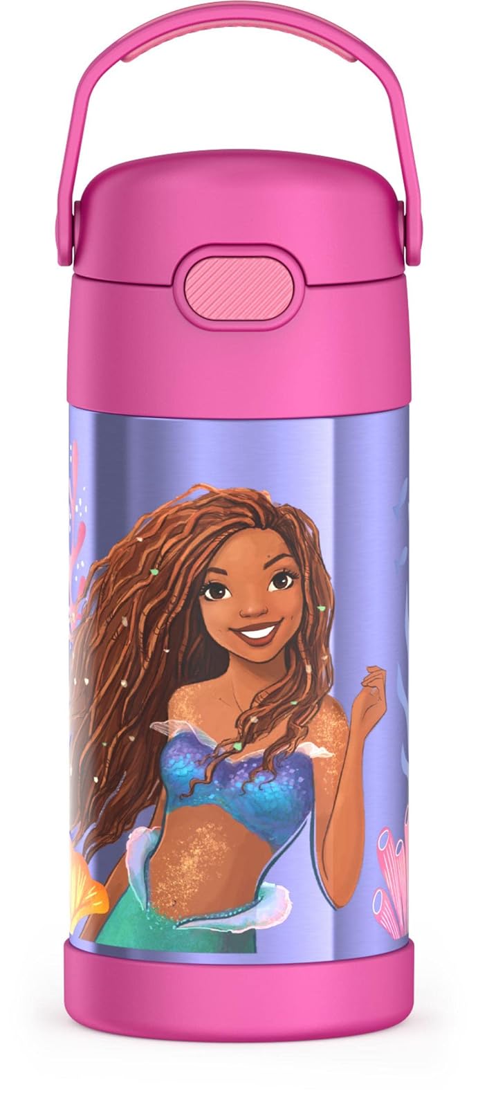 Thermos FUNtainer Botella de Agua Infantil Acero Inoxidable 12 oz - 0.4 Litros - Little Mermaid