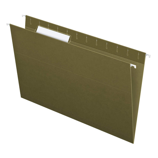 Pendaflex Carpetas colgantes recicladas, tamaño legal, verde estándar, corte 1/3, 25/BX (81621)