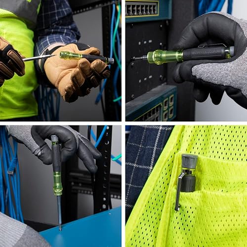 KLEIN TOOLS 32614 | Desarmador Multipunta | 4 En 1 | Uso Electrónico | Desarmador 4 en 1 con puntas intercambiables, ideal para reparar electrónicos y hacer ajustes pequeños con mayor control.