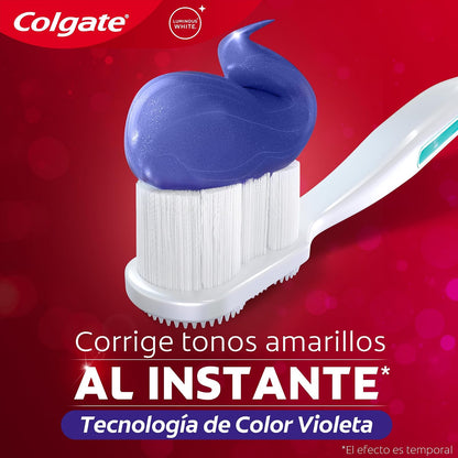 Colgate Pasta Dental Luminous White Color Correct 5 piezas de 100ml | Con Tecnología que involucra Espuma Morada para Neutralizar Tonos Amarillos al Instante