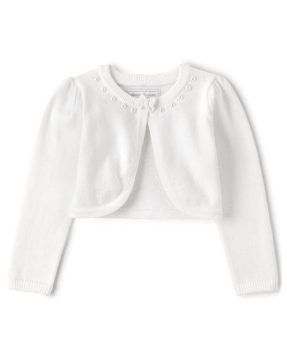 Gymboree Cárdigan de Manga Larga para Niña - Blanco - 7