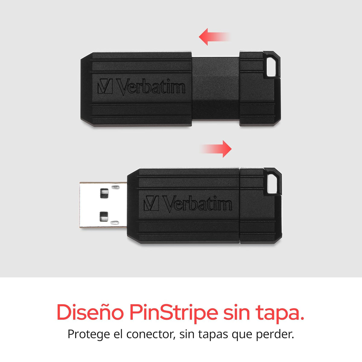 Verbatim Pinstripe Memoria USB 2.0 de 16 GB, Diseño Retráctil sin Tapa.