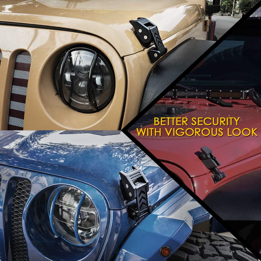 Xprite - Kit de pestillos de aluminio compatible con Jeep Wrangler JK JKU 2007-2018 2018 2019 2020 Jeep Wrangler JL JLU - Pares