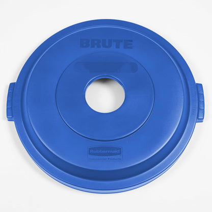 Rubbermaid Commercial Products BRUTE® – Tapa para Reciclaje de Botellas y Latas, Se Acopla a Contenedores BRUTE® de 121 L, no se Decolora, Deforma ni Agrieta, Azul 1788376