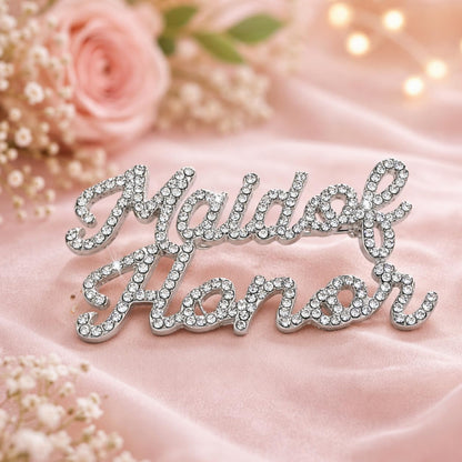 Unik Occasions Broche de plata con diamantes de imitación, talla única