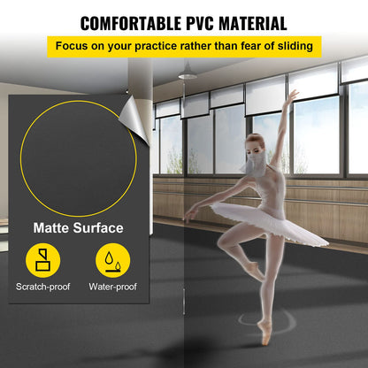 VEVOR - Piso de Baile de PVC de 0.08 Pulgadas de Grosor, 6.5 x 4 pies, 10 pies, 12 pies, Rollo Reversible portátil para Pista de Baile, Piso de Baile Antideslizante, Pista de Baile de Ballet para