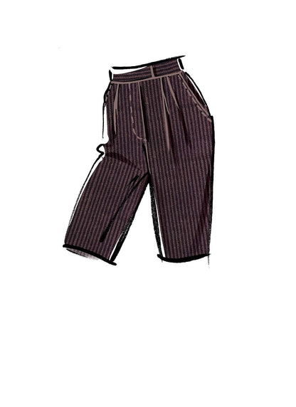 McCall's M8148RR Misses' and Women's Pleated Trouser Shorts and Pants Sewing Patterns Kit, Design Code M8148, Plus Sizes 18W-24W