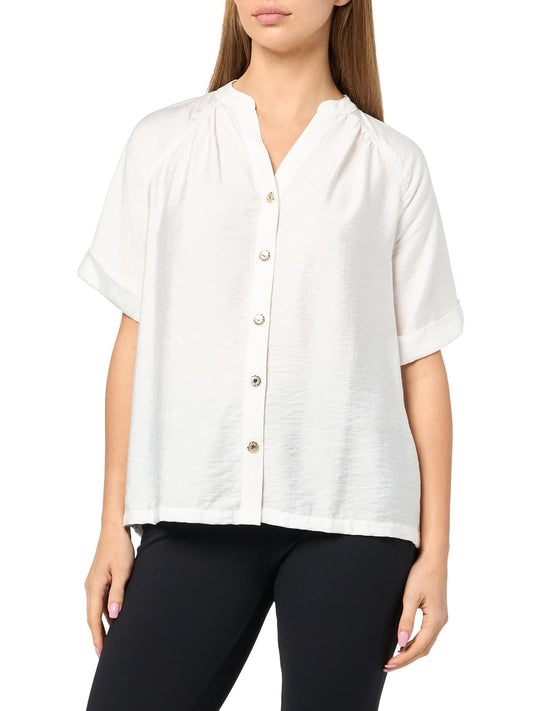 Karl Lagerfeld - Blusa Informal de Manga Corta para Mujer