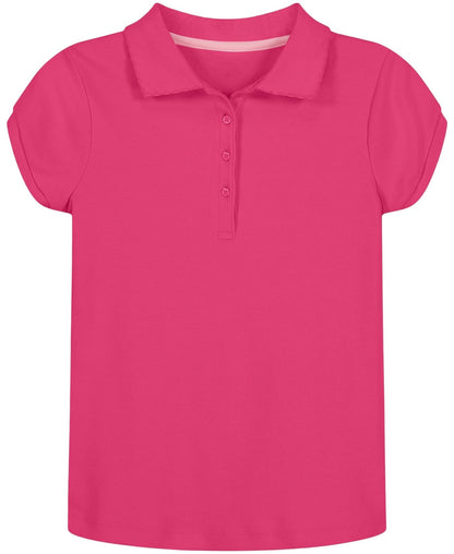 Nautica School Uniform Short Sleeve Polo Shirt, Button Closure, Soft Pique Fabric Camisa de poloNiñas