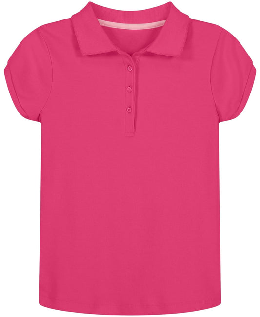 Nautica School Uniform Short Sleeve Polo Shirt, Button Closure, Soft Pique Fabric Camisa de poloNiñas