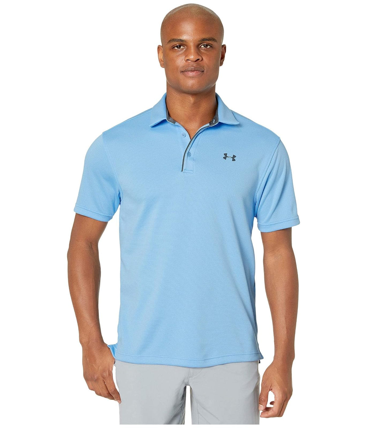 Under Armour Polo de Golf UA Tech para Hombre - 4XL Alto - Azul (Carolina Blue (475) - Gris parcela)