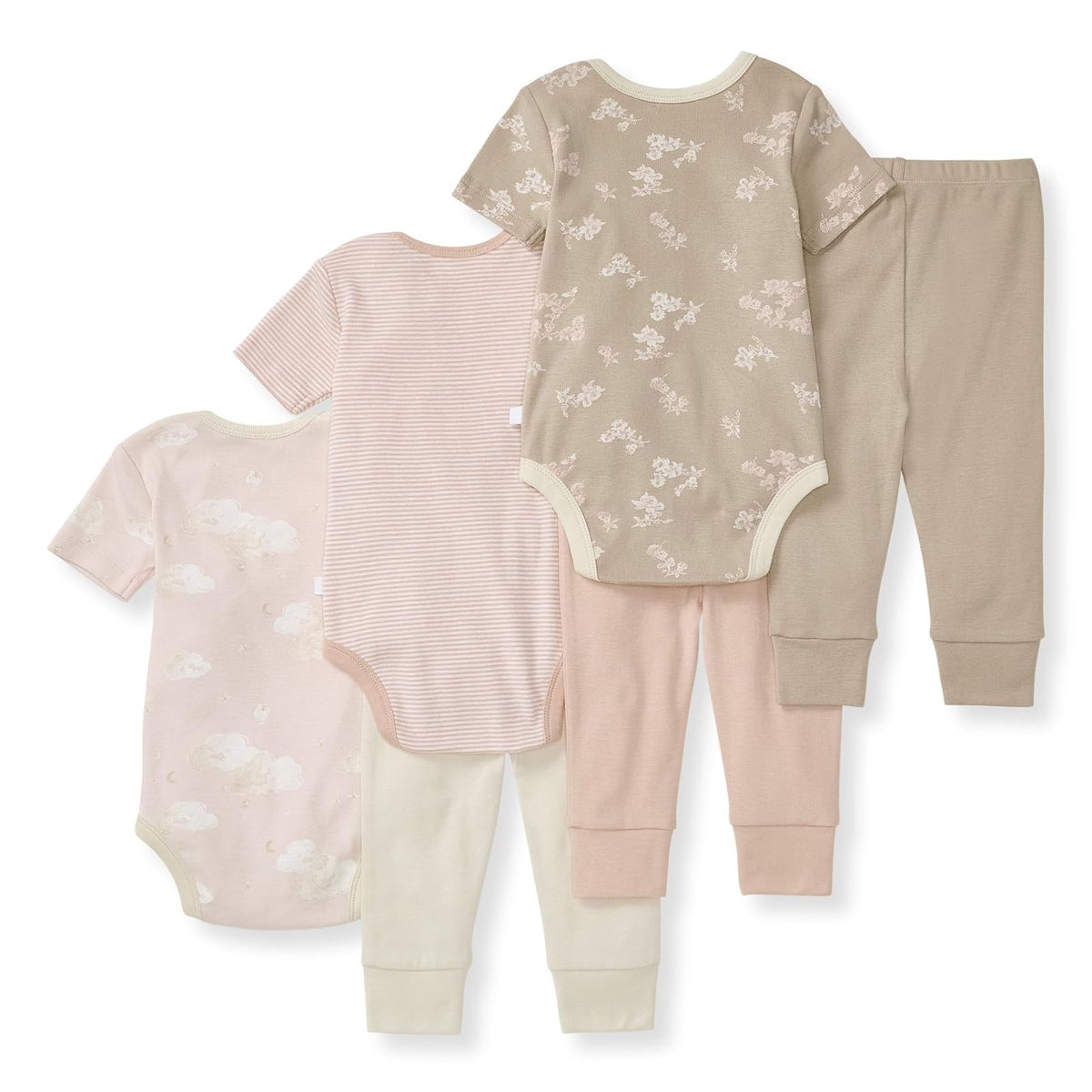 Burt's Bees Baby Bodysuit and Pant Set, 100% Organic Cotton Infant Outfit Juego de canastilla para bebés y niños pequeños bebés niños