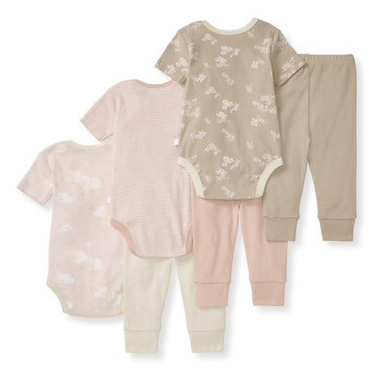 Burt's Bees Baby Bodysuit and Pant Set, 100% Organic Cotton Infant Outfit Juego de canastilla para bebés y niños pequeños bebés niños