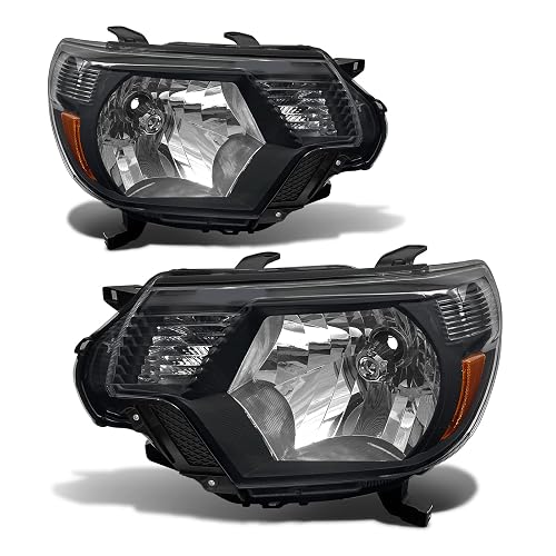 ADCARLIGHTS 2012 2013 2014 2015 TACOMA - Repuesto para faros delanteros TACOMA 2012-2015, carcasa negra, reflector ámbar, lado del conductor y del pasajero