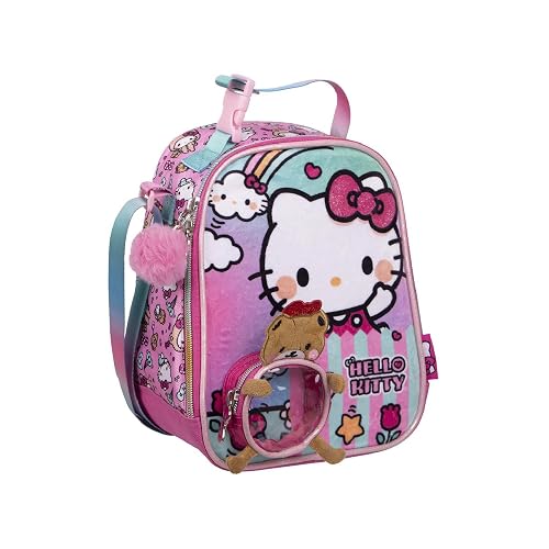 Ruz Lonchera Infantil y Preescolar | Hello Kitty | 100% Poliéster Capacidad 3 Litros | Lonchera con Asa para Niños con Compartimento Principal y Cremallera | Recomendado desde 3 años