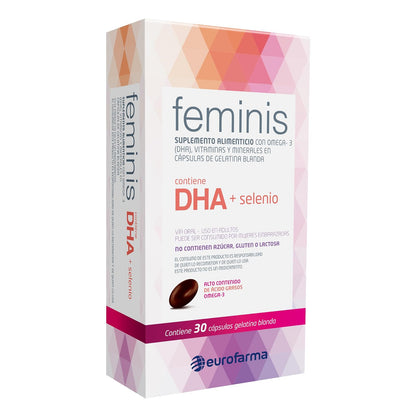 Feminis Suplemento Alimenticio para Adultos, 30 Cápsulas | Omega 3 (DHA), Vitaminas y Minerales