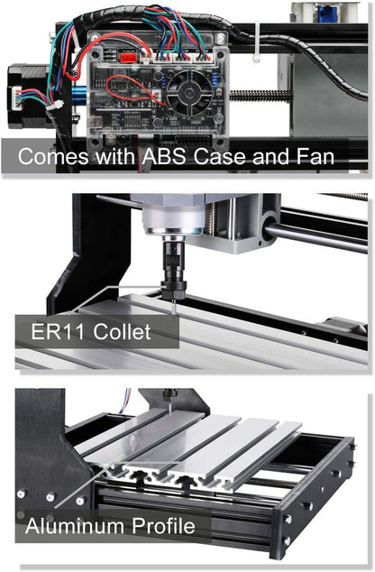Genmitsu - Kit de enrutador CNC 3018-PRO GRBL Control, 3 ejes, plástico acrílico, PCB, PVC, tallado en madera, fresado y grabado, área de trabajo XYZ de 300 x 180 x 45 mm