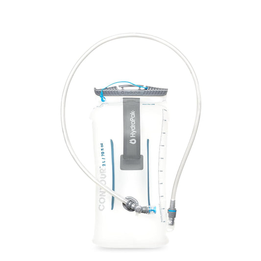 HydraPak Contour (1.5L, 2L, or 3L Hydration Reservoir) - Low-Profile Water Bladder, Fits Most Hydration Packs – High-Flow Bite Valve, Leak Proof, Fully Reversible