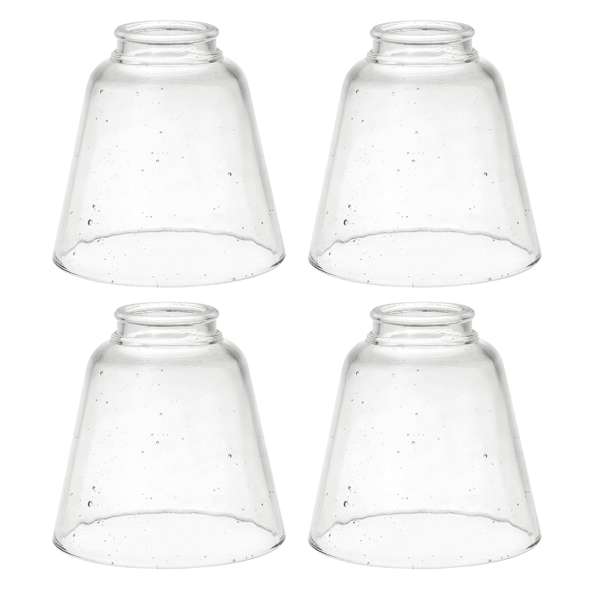 Aspen Creative 23174-60-4, Transitional Clear Ceiling Fan Replacement Glass Shade, 2-1/8" Fitter, Size: 4-3/4" D x 4-3/4" H, 4Pcs/Pack
