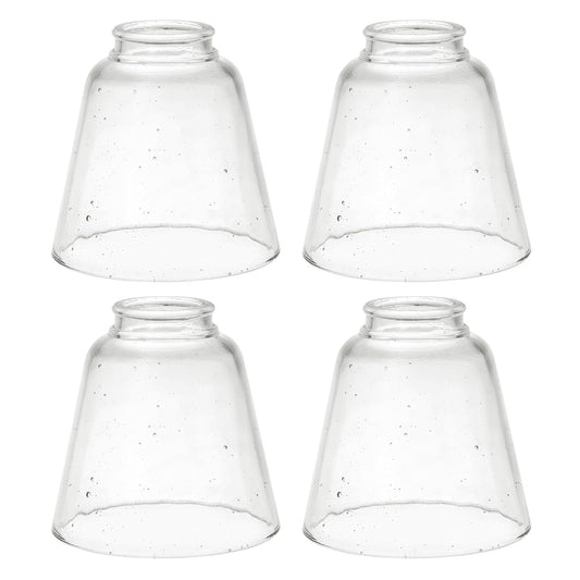 Aspen Creative 23174-60-4, Transitional Clear Ceiling Fan Replacement Glass Shade, 2-1/8" Fitter, Size: 4-3/4" D x 4-3/4" H, 4Pcs/Pack