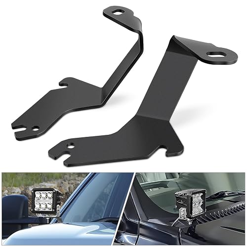 Nilight Ditch Light Brackets Hood Hinges Mount Bracket Kit for Auxiliary Offroad LED Pod Work Lighting on 1999-2006 Chevrolet Silverado Tahoe Suburban GMC Sierra Yukon