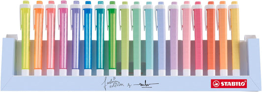 STABILO swing cool, estuche con 18 marcatextos surtidos 8 neón y 10 pastel | Juego de computadora 18er, Leucht, colores pastel