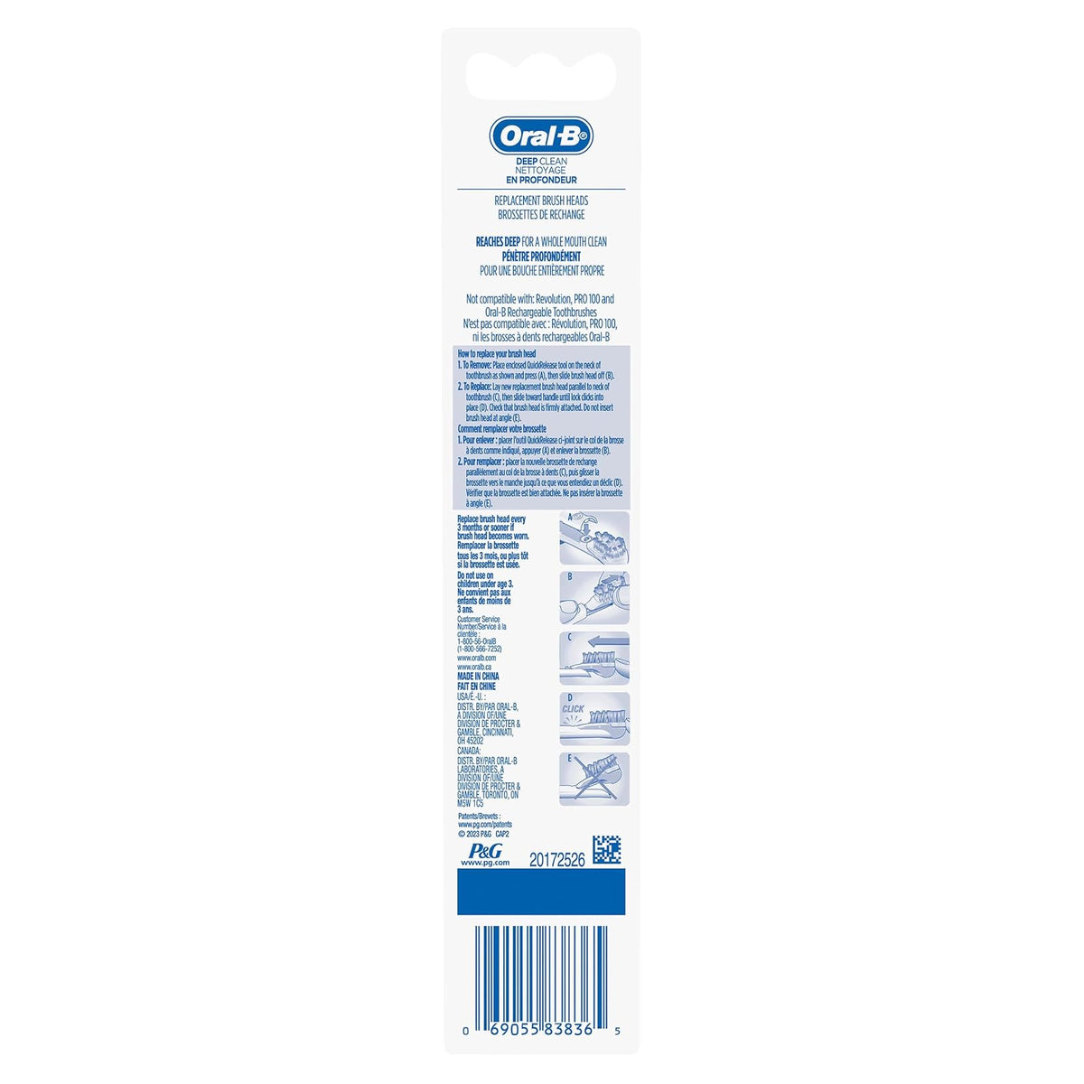 Oral-B Complete Deep Clean Battery Powered Toothbrush Replacement Brush Heads, 2ct