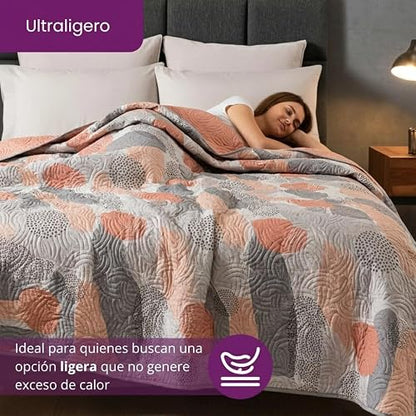 Vianney Edredón Novo Individual Milan Doble Vista de Microfibra | Ultradelgado, Ligero y Suave | Fácil de Lavar y Guardar.