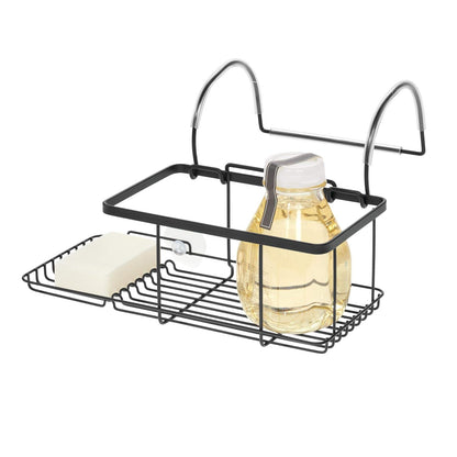 iDesign Everett Metal Over The Side Bathtub Caddy Basket for Master, Guest, Kid's Bathroom, 12.08" x 10.2" x 6.64", Bath