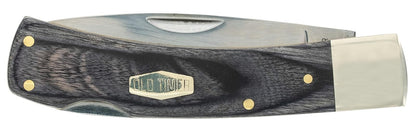 Old Timer Heritage Series 5OT Bruin - Cuchillo Plegable Tradicional de 6.5 Pulgadas con Hoja de Punta de Gota de Acero Inoxidable y Mango de diseño de Madera laminada para Caza, Camping, Transporte
