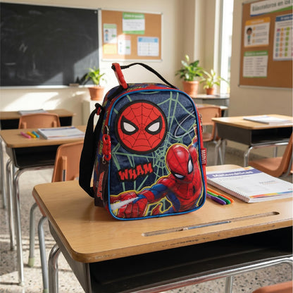 Ruz Lonchera Infantil y Preescolar | Spider-Man | 100% Poliéster Capacidad 3 Litros | Bolso Térmico Escolar para Niños con Asa y Cierre de Cremallera | Recomendado desde 3 años