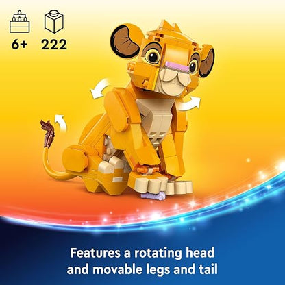 LEGO® | Disney El Rey León: Simba Cachorro: Juguete Infantil construible con Figura articulada, para Jugar y exhibir, Regalo Divertido para niñas y niños de 6 años en adelante 43243