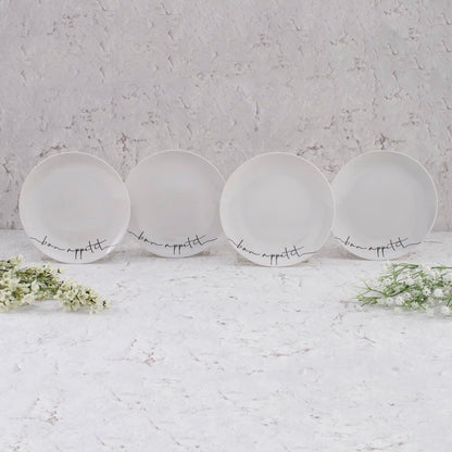 Le Bonne Table by Crown Baccara - Juego de 4 Platos para Ensalada, Postre de Porcelana