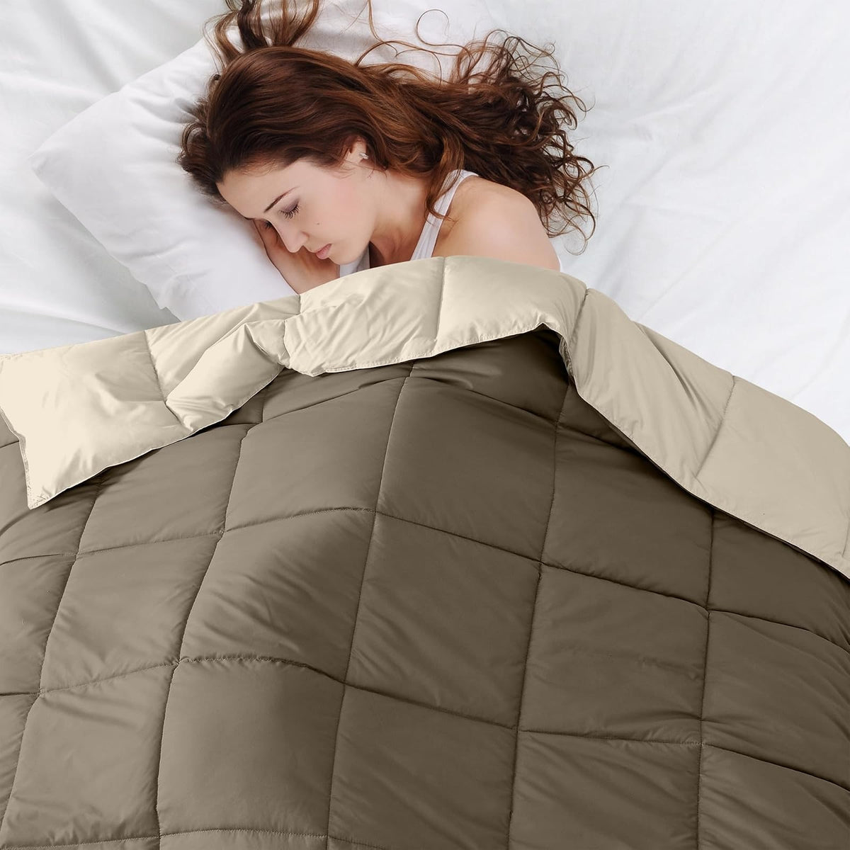 Amrapur Overseas 2dwncmfg Plumón de Ganso Alternativa Microfibra Acolchado Reversible Colcha