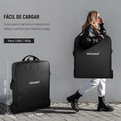NEEWER 18" Bolsa de Transporte de Aro de Luz con Bolsa de Almacenamiento para 78cm Trípode con Soporte de Luz Plegado, 60x58cm Bolsa Protectora de Nylon Liviana para Anillo de Luz con Soporte, RU-009