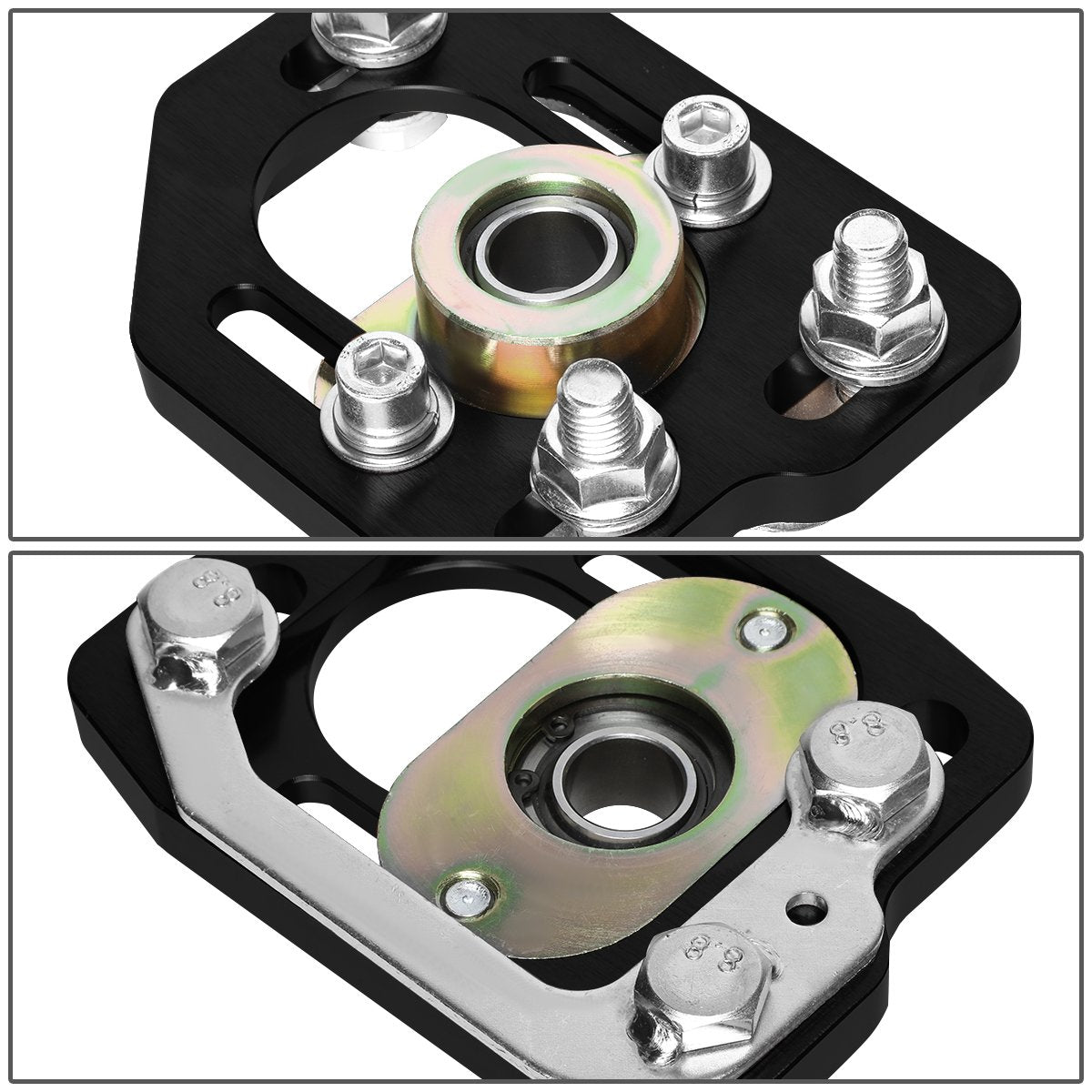 DNA Motoring CBK-PLT-FM90-BK Placas Delanteras Cámara/Ruedas Negras para Ford Mustang 90-93