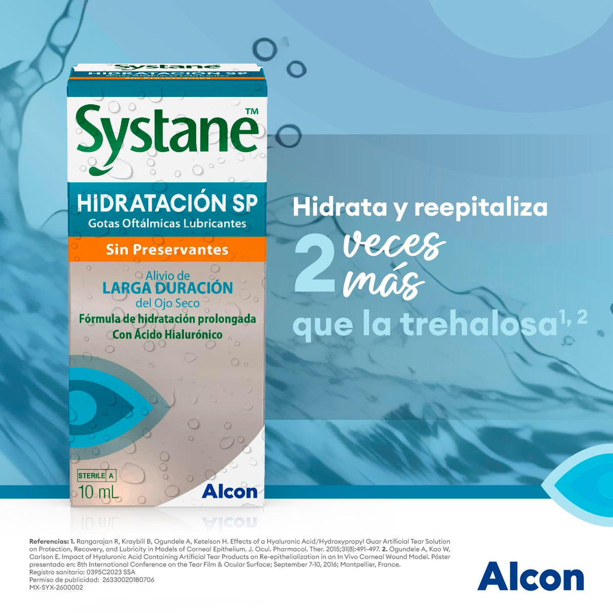 Systane Hidratación SP Gotas Oculares Sin Conservantes para Ojo Seco, con Ácido Hialurónico, Hidratación Superior, Compatibles con Lentes de Contacto, 10 ml