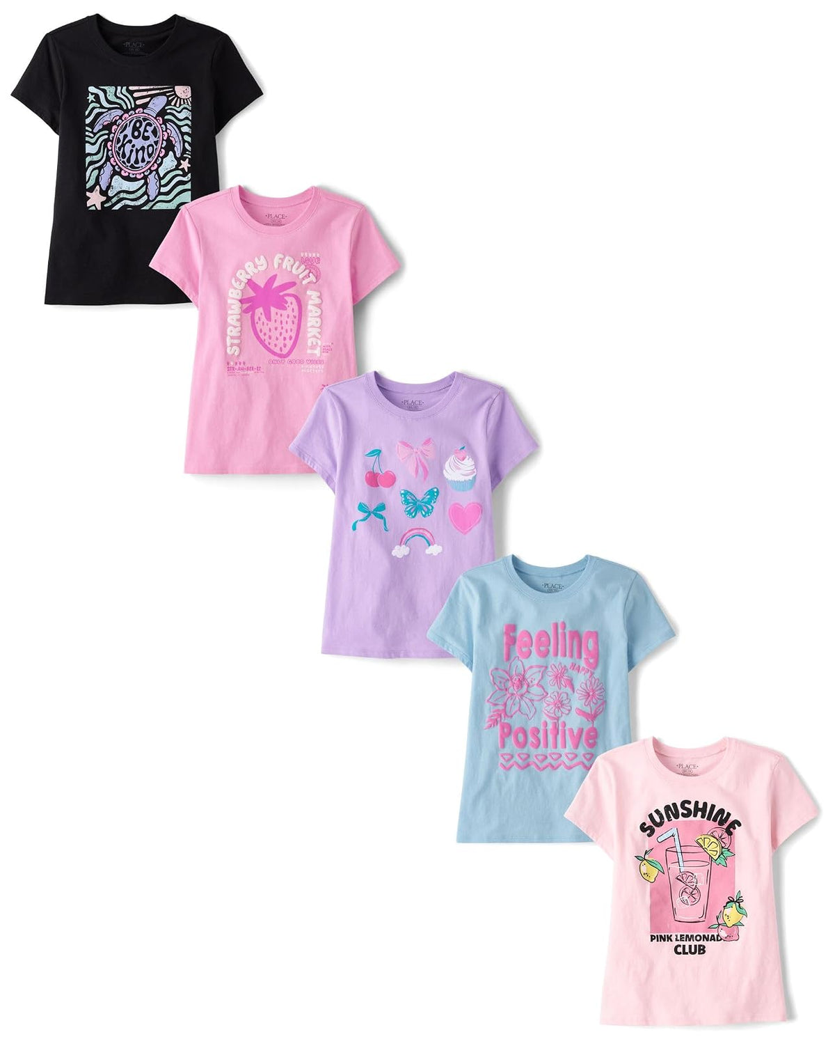 The Children's Place Playera Gráfica de Cumpleaños Infantil - Sol - Fresa - Positivo - Iconos - Tortuga - XXL