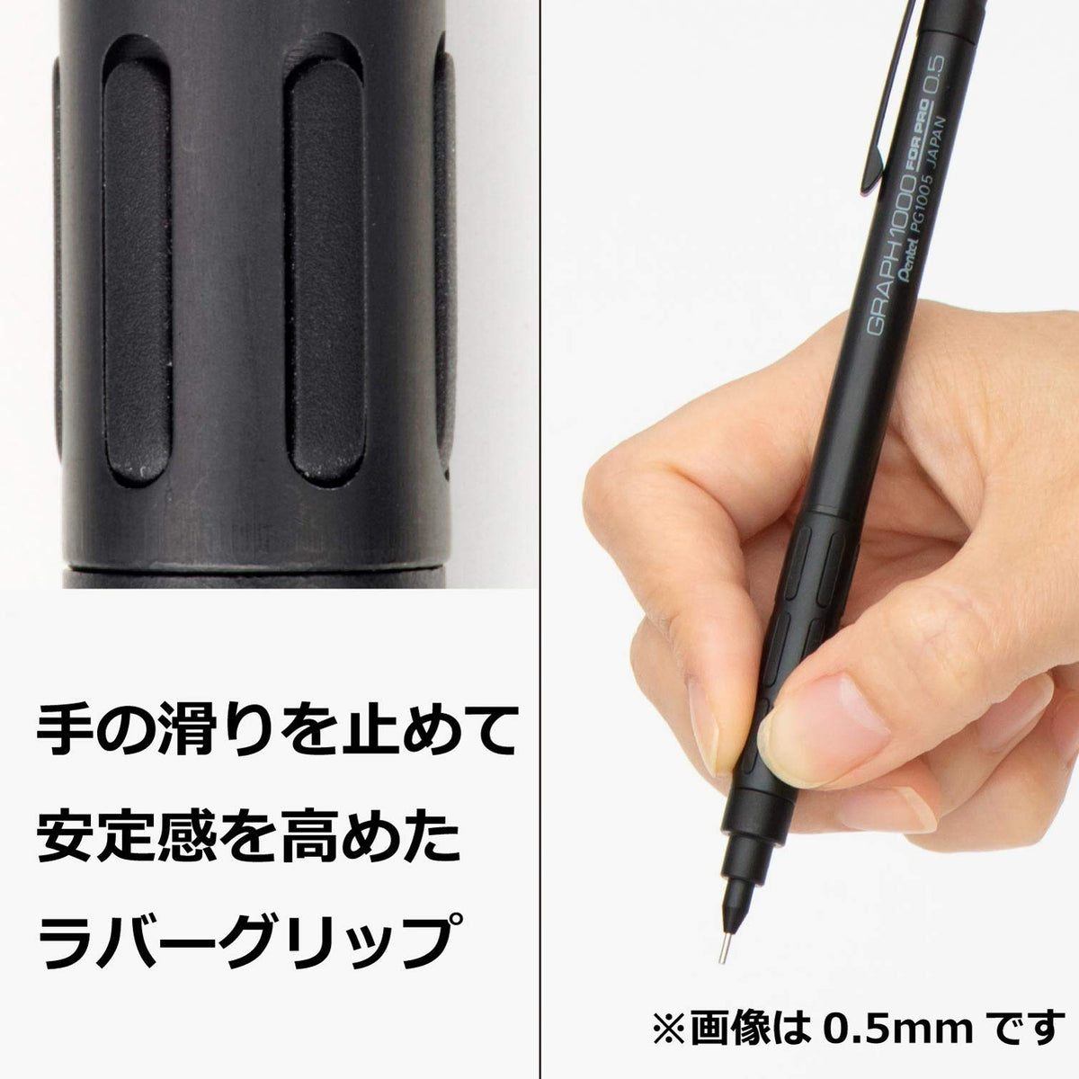 Pentel Graph1000 Lapicero Portaminas Profesional, Metálico, 0.9 mm, Paquete con 1 Pieza, Negro, PG1009