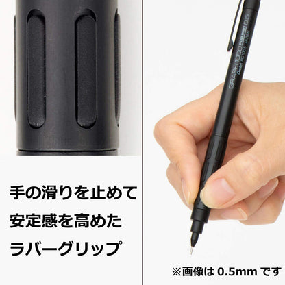 Pentel Graph1000 Lapicero Portaminas Profesional, Metálico, 0.9 mm, Paquete con 1 Pieza, Negro, PG1009