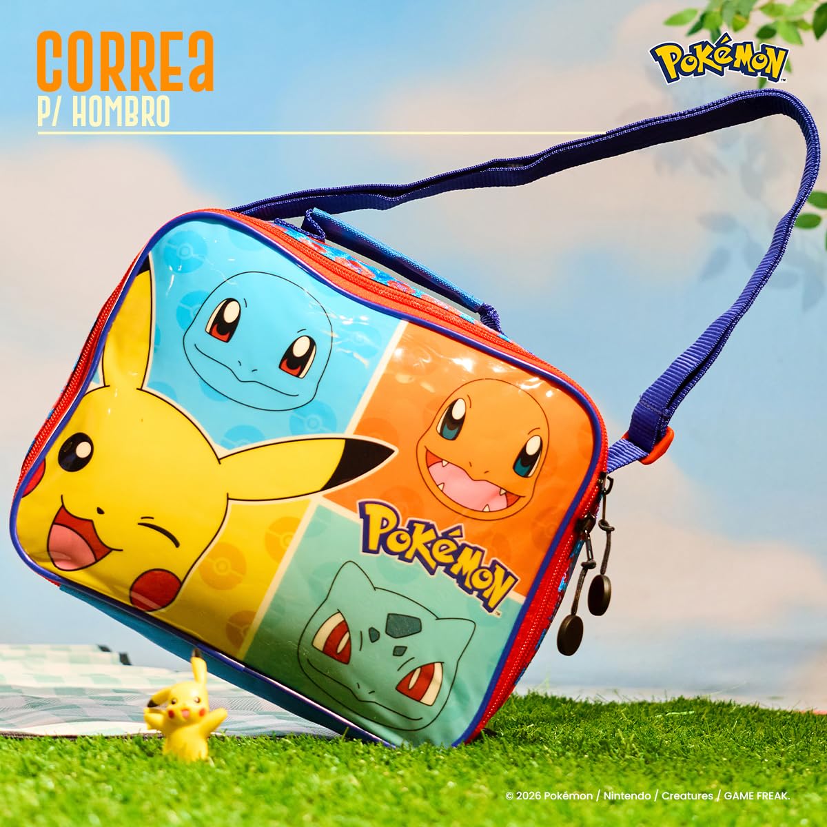 Pokémon Lonchera Térmica Keepack Escolar, Bolsa de Almuerzo Resistente para Niños y Uso Diario Infantil