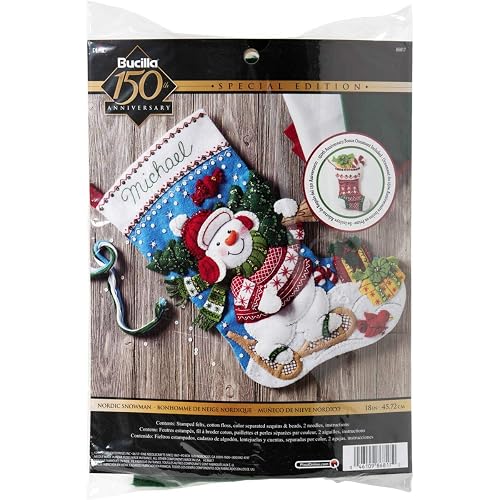 Bucilla Nordic Snowman - Kit de calcetines