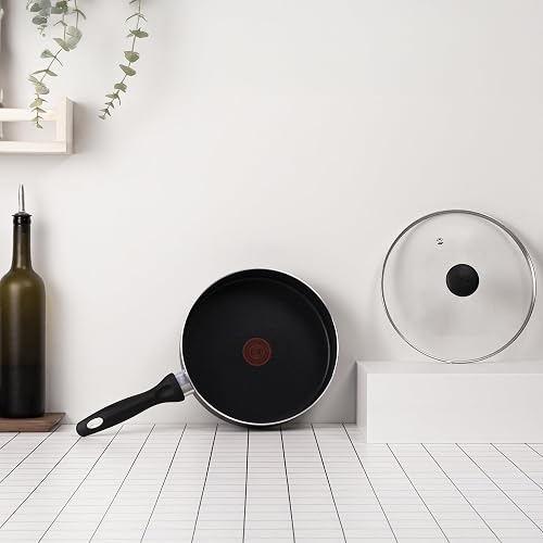 T-fal Cacerola con Tapa 24 cm Everyday, con Antiadherente resistente Titanium, Limpieza Fácil, Libre de PFOA, con Termo Señal para una cocción optima, B4693284EVE