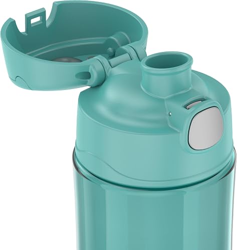 THERMOS FUNTAINER - Botella de hidratación de plástico de 16 onzas con boquilla, color aguamarina
