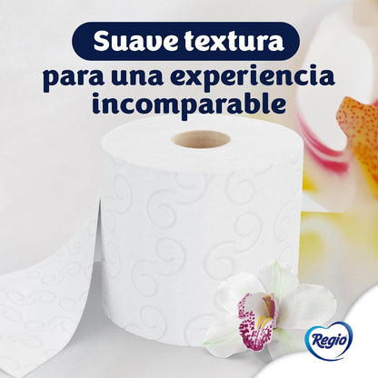 Papel Higiénico Regio Luxury Orchid Oil 32 Rollos con 250 Hojas Dobles