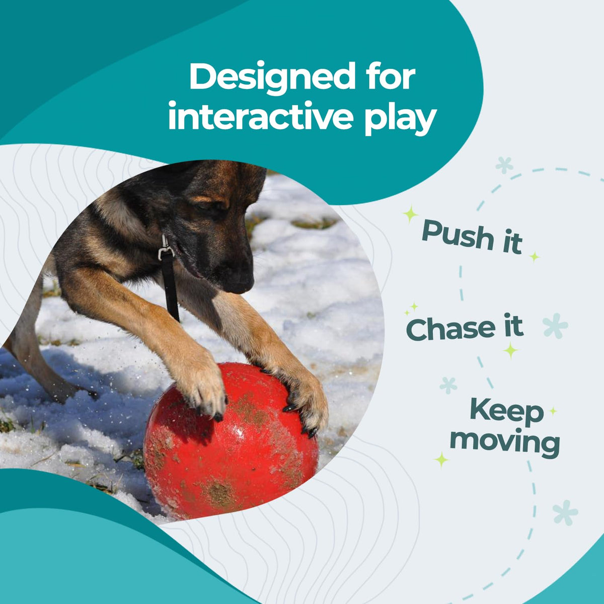 Jolly Pets Push-n-Play 14-Inch, Rojo, 10 Pulgadas