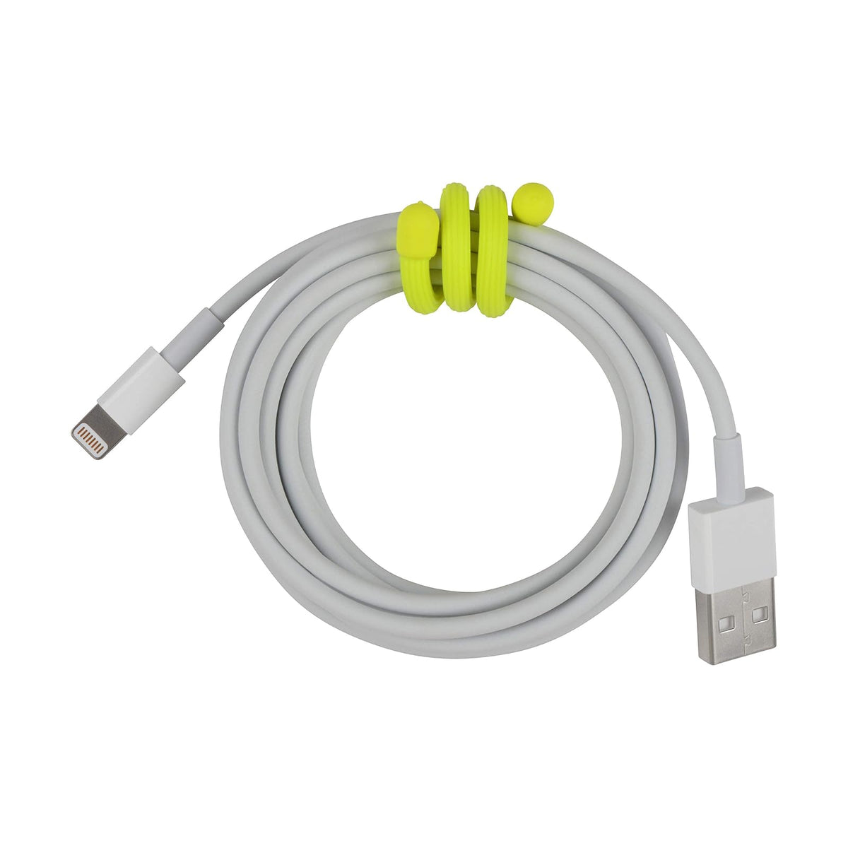 Nite Ize Original Gear Tie, tira retorcida de goma reutilizable, 6" - 2-Pack, Amarillo Neón