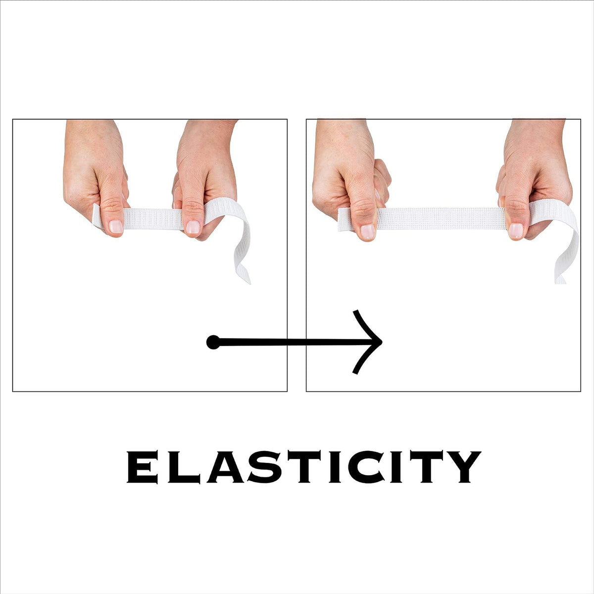 Stretchrite Bobina elástica de poliéster Tejida, 3/4 Pulgadas por 75 Yardas, Color Blanco