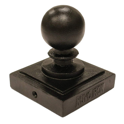 Nuvo Iron PCB03 x 3 1/2 "Tapa de poste de bola, negro