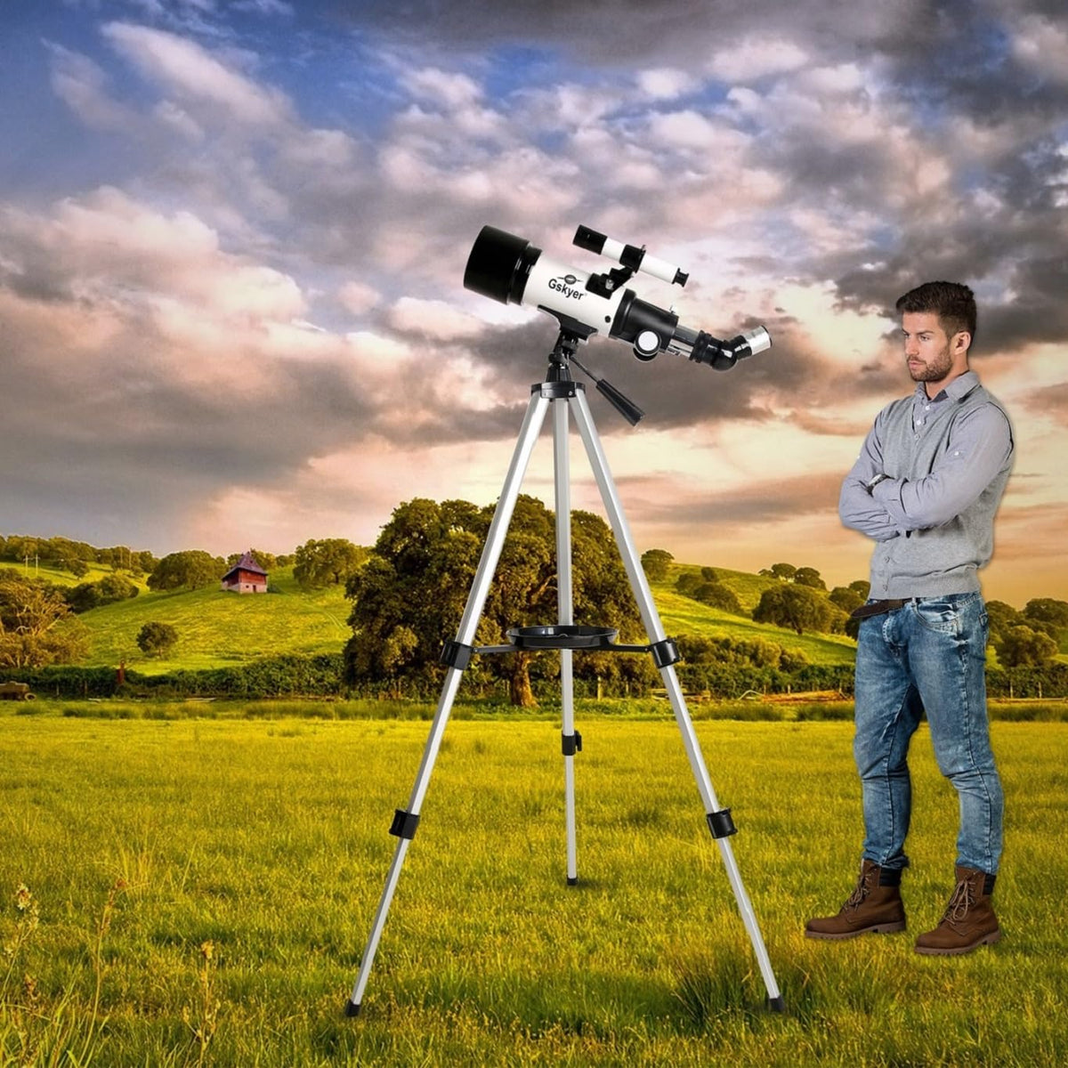Gskyer Telescopio Astronómico 70mm AZ 400mm Refractor Portátil Niños